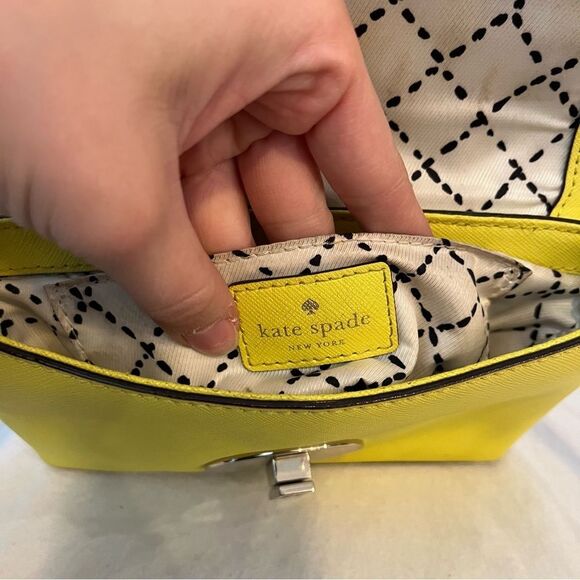 KATE SPADE Yellow Staci Crossbody Turnlock Flap Mulberry Court Shoulder Bag - Picture 9 of 11